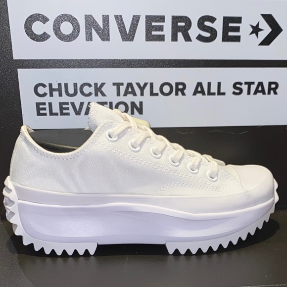 New Converse Run Star Hike Low Platform All White Sneaker - Picture 3 of 6